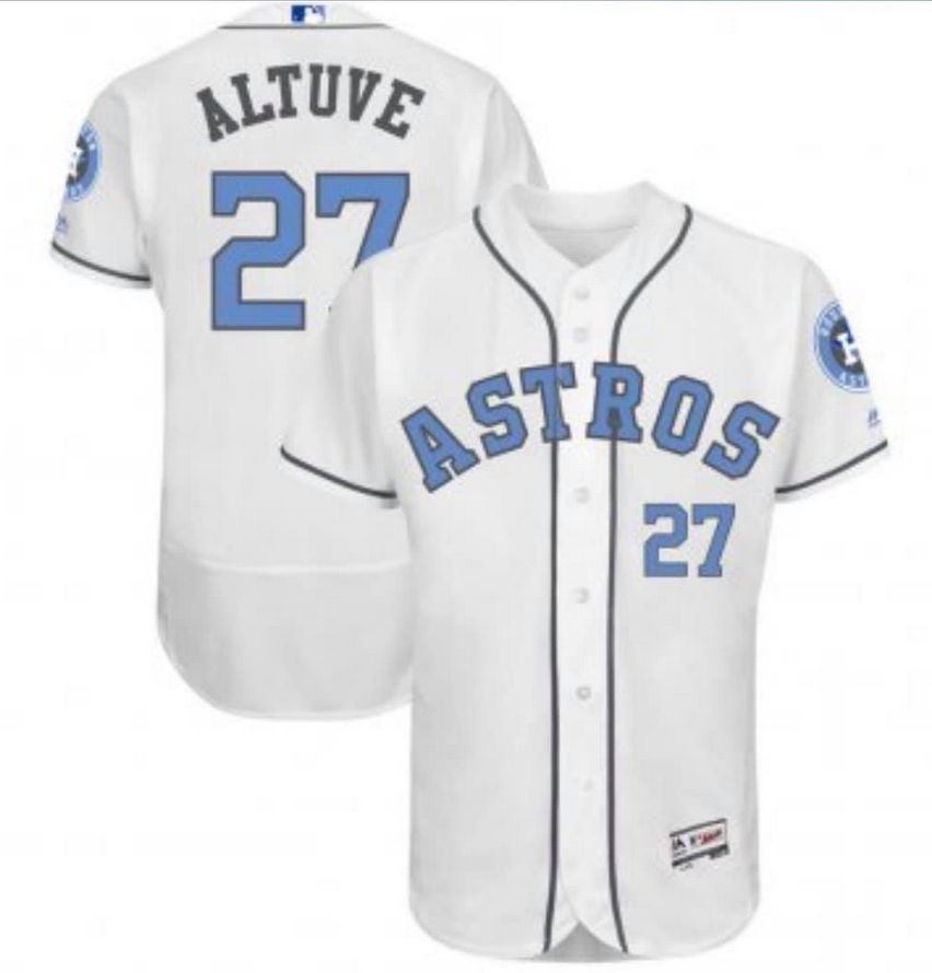 Men's Houston Astros #27 Jose Altuve White MLB Flex Base Stitched Jersey